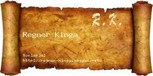 Regner Kinga névjegykártya